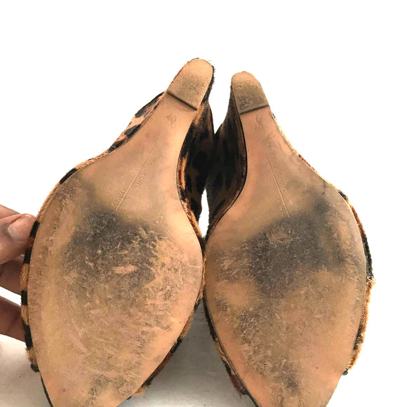 Zara Leopard Print Wedge Booties Size 40 - Picture 5 of 7